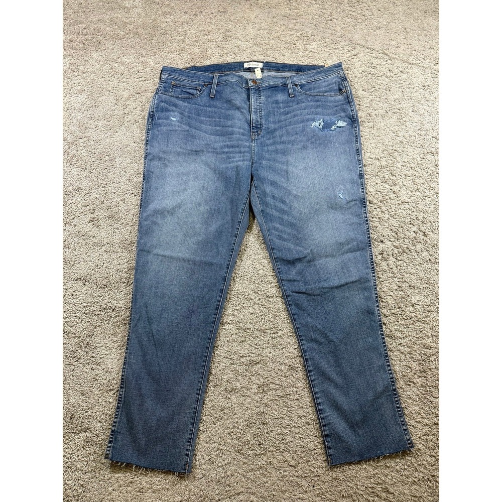 Madewell Women's Slim Straight Crop Mom Jeans Denim Plus Size Casual W 37 NWT